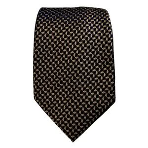 3for$30 Michael Kors Silk Tie Beige Black Geometric Designer Necktie Neutral